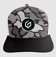 Casquette Snapback Camouflage Personnalisée OEM 6 Panneaux Visière Plate Réglable avec Logo Patch en Caoutchouc pour le Golf, le Streetwear et les Sports de Plein Air