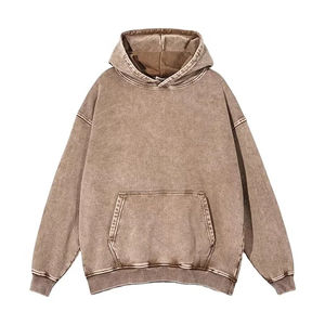 Sweat à capuche personnalisé lavé à l'acide Vintage Think Blank surdimensionné haute qualité personnalisé OEM 100% coton grande taille sweats à capuche pour hommes 2025 - Product Image 1