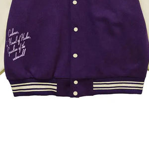 Chaqueta con letras de béisbol Vintage personalizada para hombre, estilo callejero de lana con cuello levantado, logotipo de cuero liso, bordado de chenilla - Product Image 5