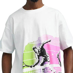 T-shirt à manches courtes coloré et décontracté pour hommes, vêtements de sport d'été 100% coton, imprimé de joueur dynamique, vêtements confortables - Product Image 5