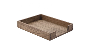 Plateau de service rond en bois Divris DR-819 avec vase et bougies, finition polie, sans danger pour les aliments, décoratif pour usage résidentiel - Product Image 1