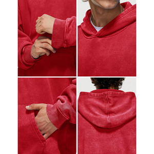 Pulls personnalisés à capuche pour hommes Sweats à capuche pour hommes en coton et polyester de haute qualité Pulls à capuche noirs tricotés avec logo à l'avant de grande taille pour hommes - Product Image 6