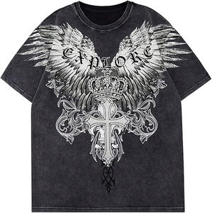 Camiseta de lavado ácido de alta calidad con serigrafía, ropa de calle lisa, camisetas Vintage, venta al por mayor, camiseta negra de lavado ácido transpirable - Product Image 1