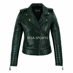 Blouson de moto unisexe Cafe Racer en cuir véritable, sérigraphie, manches longues, imperméable, toutes saisons, IRSA SPORTS - Product Image 3