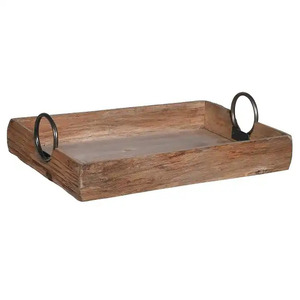 Bandeja para servir comida de forma cuadrada Color marrón Personalizado Madera natural Utensilios de cocina con estilo Bandeja para servir comida y bebida - Product Image 3