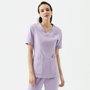 Gommage Polyester Rayonne Spandex Nouveau Style Infirmière À La Mode Uniforme Uniformes D'hôpital En Gros Hôpital Respirant Scrubs XS 6XL - Product Image 5