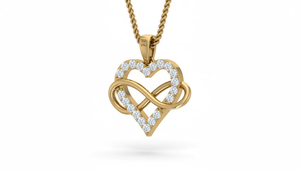 จี้เพชรทรงหัวใจอินฟินิตี้ ดีไซน์ทันสมัย ทอง 18K ประดับเพชรแท้ สวยหรู โรแมนติก เหมาะเป็นของขวัญวันเกิด - Product Image 3