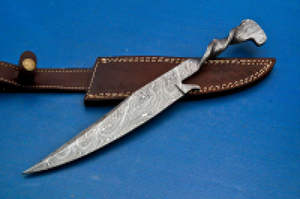 Couteau de Chef et de cuisine en acier forgé à la main, fait à la main, avec gaine en cuir pur - Product Image 2