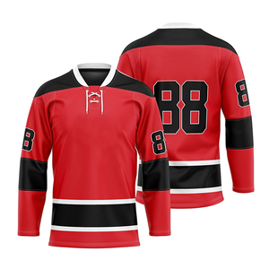 Transpirable en uniformes de hockey Malla de poliéster Jersey de hockey sobre hielo Hecho a medida Ice Hokey Jersey Conjuntos de uniformes deportivos - Product Image 2
