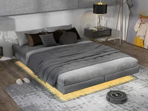 공장 가격 하이 퀄리티 금속 플로팅 침대 프레임 베트남에서 만든 RGB led 조명과 현대적인 디자인 스타일