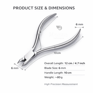 Coupe-cuticules professionnel en acier inoxydable à lame courbée de 6 mm, coupe-ongles, outil de manucure et pédicure, fournisseur OEM avec logo personnalisé - Product Image 3