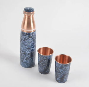 Ensemble de bouteilles en cuivre de haute qualité pour le déjeuner et le dîner Bouteille en cuivre pur ayurvédique de bonne santé pour boire directement décorative - Product Image 4