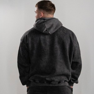 Sudadera con capucha de corte regular de lana Vintage para hombre personalizada con ropa informal bordada de algodón pesado ecológico para el invierno - Product Image 2