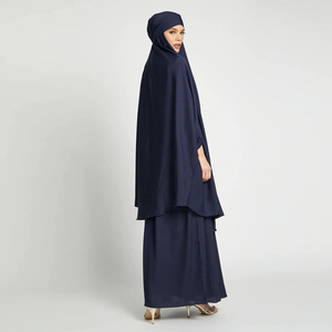 Luxury Islamic Women Abaya <b>Dress</b> Cotton Polyester Floor Length High Neck Four-Way Stretch <b>Long</b> Sleeve Breathable Modest Wear - Product Image 2