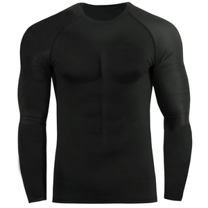 Chemise de compression à manches courtes à séchage rapide Gym Rash Guard pour hommes Logo personnalisé Couleur unie OEM Stretch Fit Top Fournisseur Logo personnalisé - Product Image 1