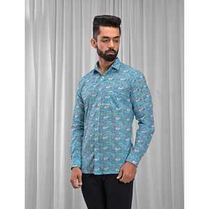Chemise décontractée pour homme en coton imprimé à manches longues, respirante, en popeline ou tissu Oxford, motifs floraux et à pois, design ODM tendance - Product Image 5