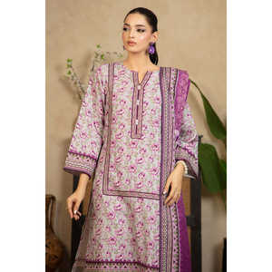 Conjunto de 3 Piezas WNS-52069, Salwar Kameez de Algodón Khaddar Estampado, Vestido Pakistaní para Festivales con Dupatta, Ropa Festiva India - Product Image 2