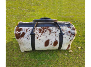 Bolsa de Viaje de Cuero Genuino con Pelo, Hecha a Mano, con Cierre de Cremallera, Grande, para Fin de Semana, LHODB-0138 - Product Image 6