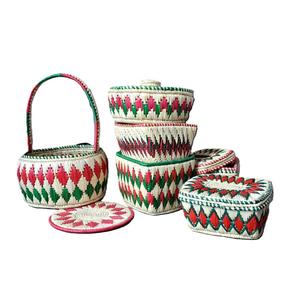 Premium Quality Round Rattan Woven Chapati Basket With Lid Moonj Grass Basket Roti Bread Holder At Wholesale <b>Cheap</b> Price - Product Image 6