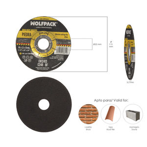 Disco abrasivo da taglio Stone Plus Ø 115 x Ø 22 mm. Spessore 3,2 mm. - Product Image 2
