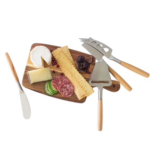 Service à fromage en acier inoxydable avec manche en bois Couverts en métal de qualité supérieure de fabricant indien - Product Image 1