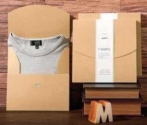 Cajas de ropa de papel Kraft Premium Camiseta ecológica Embalaje de regalo Embalaje de producto - Product Image 4