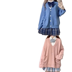 ชุดเครื่องแบบนักเรียนญี่ปุ่นพร้อมสเวตเตอร์ถักสำหรับฤดูใบไม้ผลิและใบไม้ร่วงชุดคาร์ดิแกน JK นักเรียนหญิงคอสเพลย์ - Product Image 5