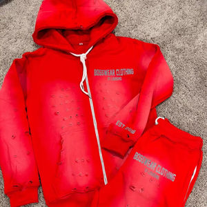 ชุดเสื้อมีฮู้ดผ้าฝ้ายฝรั่งเศสเทอร์รี่แอซิดสไตล์วินเทจกำหนดโลโก้ได้เองขนาดใหญ่ล้างหินชุดเสื้อมีฮู้ดจางหายไปจากดวงอาทิตย์ - Product Image 1