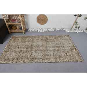 Classic Beige <b>Red</b> Large Area Turkish Floral <b>Wool</b> Rug 3.3 X 6.1ft 10mm Abstract Rectangular Shape Latex for Hallway Room - Product Image 3