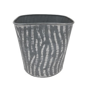 Maceta ovalada de Metal de hierro de aspecto único gris con diseño elegante antiguo blanco decoración sostenible para interiores y exteriores para el hogar y el jardín - Product Image 5