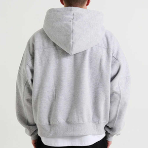 Sudaderas con capucha para hombre de corte holgado con logotipo personalizado, diseño recortado único, ropa informal OEM para uso al aire libre, sudaderas con capucha para hombre - Product Image 2