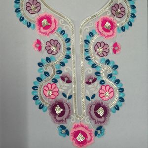 Chic cuello de red bordado con trabajo de secuencia para Ropa Étnica blusa Sari vestido escote boutique diseños de sastrería - Product Image 5