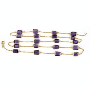 Collar de amatista chapado en oro y diamantes con Turquesa Cadenas finas con estilo para bodas Compromisos Fiestas - Product Image 3