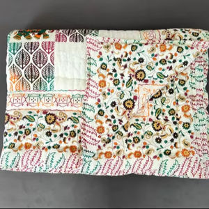 Jaipuri Cotton Razai Handmade Quilted Elephant Print <b>Throw</b> <b>Blanket</b> - Product Image 1