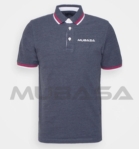 Polos en coton respirant pour hommes surdimensionnés brodés couleur unie unisexe polos de golf Mubasa Sports - Product Image 1