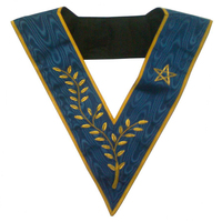 Collier de régalia maçonnique brodé à la main avec épingle de sûreté, conception de logo personnalisée, couleurs personnalisées OEM, badges de Loge Bleue