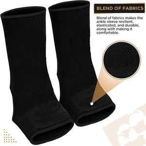 Protège-pieds élastique avec logo personnalisé Bracelet de cheville de boxe pour Muay Thai Kick MMA Arts martiaux Attelle de soutien d'entraînement en coton - Product Image 4