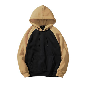 Top qualité Reglan manches hommes sweats à capuche pull polaire coton adulte sweats à capuche avec manche jaune - Product Image 3