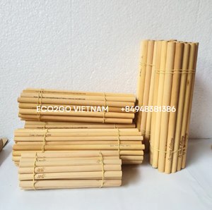 Eco2go Vietnam Manufacturer's Customized Bulk Biodegradable Bamboo Fiber Disposable Straws with Laser Engraved Logo Free Sample - Product Image 5