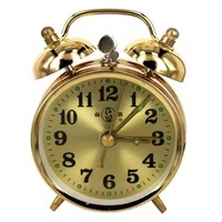 Jam Meja Oval Klasik Modern Dekoratif Logam Mekanis Senyap Tahan Air Warna Dapat Disesuaikan Fungsi Snooze untuk Rumah dan Meja Kerja