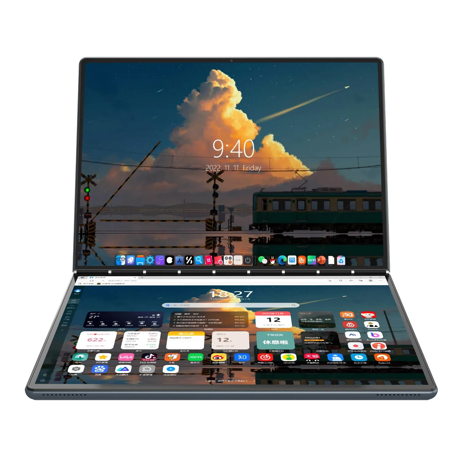 Zitzr/OEM ноутбук 13,5 "+ 13,5" двойной сенсорный экран с Intel Alder Lake N100 Ноутбуки/Ноутбуки