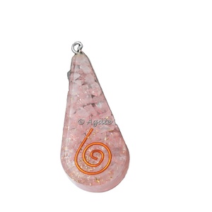 จี้หยดบำบัดควอตซ์กุหลาบ Orgonite - Product Image 1