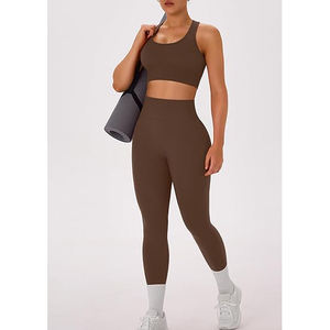 Conjuntos de yoga, sujetador deportivo sin costuras, leggings de cintura alta, elásticos, transpirables, ligeros, ropa deportiva para mujer - Product Image 2