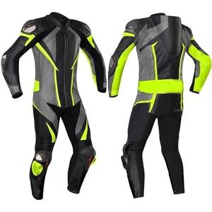 Traje de Carreras de Motociclismo de Cuero Transpirable Personalizado, Ropa de Carreras Automovilística Impermeable y Cortavientos de Primera Calidad con Impresión de Logotipo Frontal - Product Image 1