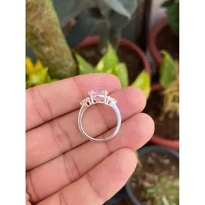 <b>925</b> <b>Silver</b> Rose Quartz Crystal <b>Ring</b> - Product Image 4