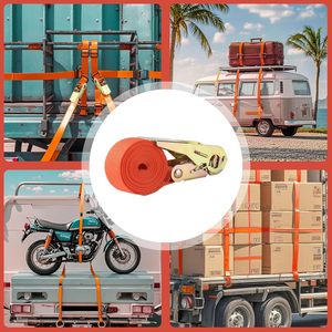 <span class=keywords><strong>Sangle</strong></span> <span class=keywords><strong>à</strong></span> <span class=keywords><strong>cliquet</strong></span> en polyester/nylon de 1 pouce, 2 m x 25 mm, capacité de charge de 500 kg, <span class=keywords><strong>sangle</strong></span> de contrôle de cargaison réglable - Product Image 6