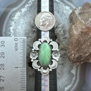 Handmade Vintage Boho Southwestern Wedding <b>Ring</b> Women <b>Adjustable</b> Oval Cut Natural Stone Green Turquoise Sterling <b>Silver</b> Fine - Product Image 5