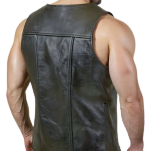 Chaleco de Cuero Gridlock para Hombre, Negro y Rojo, Chaleco de Cuero Sintético para Clubes Fetichistas - Product Image 2