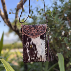 Sac à main en cuir véritable avec franges sculptées à la main, vente chaude, sac à main pour téléphone, petit sac, pochette, sac de créateur - Product Image 1