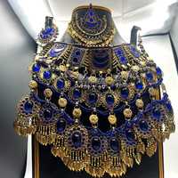 Style traditionnel afghan collier boucles d'oreilles ensemble vente chaude nouveaux bijoux anciens colliers faits à la main boucles d'oreilles ensembles de bijoux